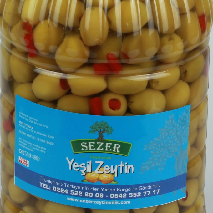 Biberli Yeşil Zeytin